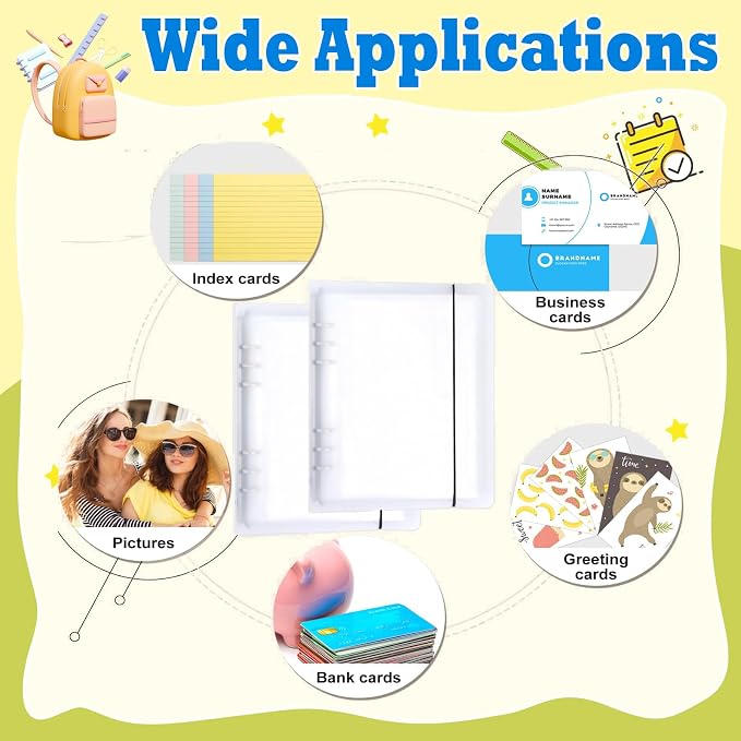 5" x 8" Clear Photo Sleeves for 6 Ring Binder, Index Card Storage, 50 Pcs Double-Sided Archival Photo Page Protectors, Top Loading Photo Sheet Protector for Photos, Postcards, Seed Packets
