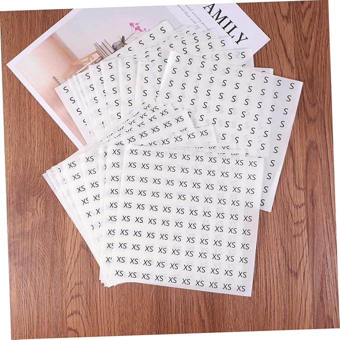 1000pc Clothing Labels Stickers Round White Bottom Stickers Xs s for Clothes Shoes and Hats Easy to Use and Identify for Merchants and Manufacturers