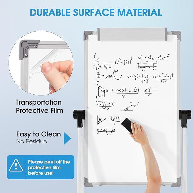 MaxGear Large Whiteboard with Stand 36" x 24" Double-Sided Easel Whiteboard Monthly Calendar,Height Adjustable, Foldable, Portable Dry Erase Board for Home, Office, Classroom Planning, Teaching