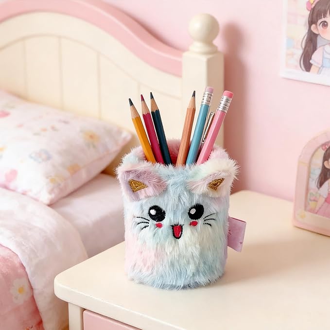 Pen Holder Stand Cup Pencil Holder Organizer Makeup Brush Holders for Home Office Desk, Multi-Purpose Desktop Storage Organizer, Pencil & Makeup Brush Holder for Office Home Vanity Decor