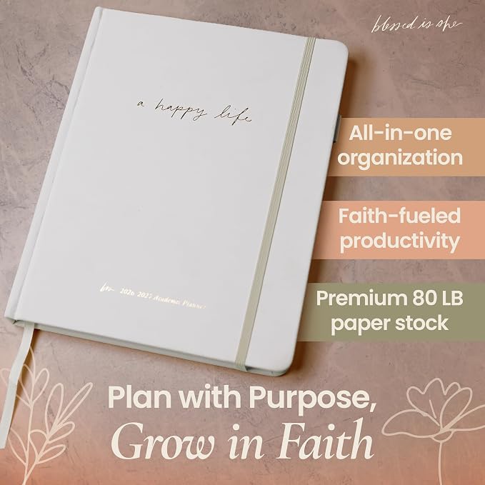 Catholic Academic Planner 2026-2027 for Women – Liturgical Planner with Prayer Prompts, Feast Days & Gratitude Journal – 8” x 10”, Big Layout, Perfect Bound