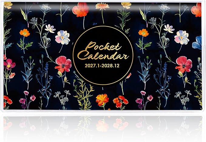 Pocket Calendar 2027-2028 for Purse, Small Pocket Planner 2027-2028 for Purse 3.5×6.5In, 24 Month Organizer from Jan 2027- Dec 2028 Mini Planner with Pvc Cover for Organizing & Planning