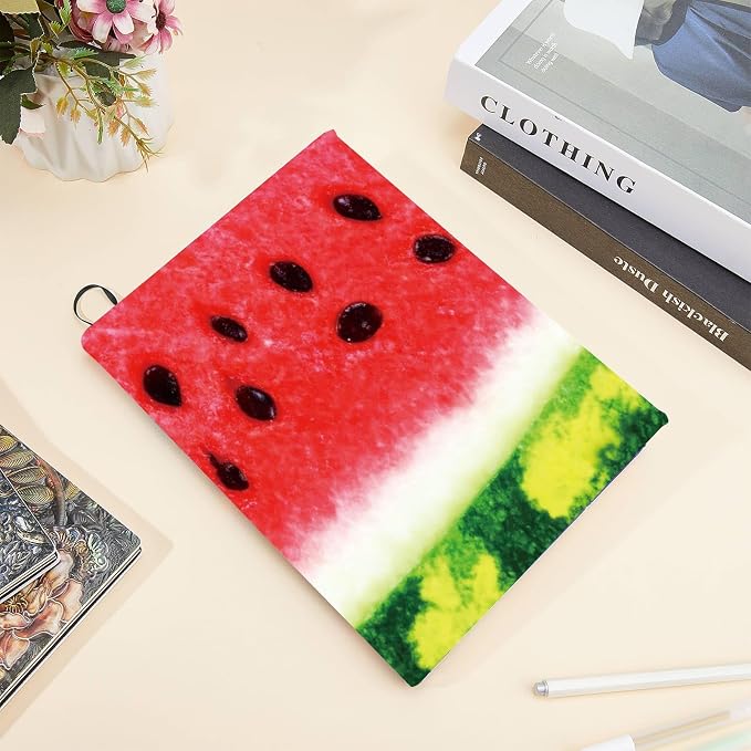 CRASPIRE Stretchable Book Cover Protector Up to 9x11In Washable Reusable Watermelon Fruit Jumbo Fabric Cloth Elastic Sleeve Stretchy Wrap for Hardcover Paperbacks Book Lover Gift Notebook Textbook