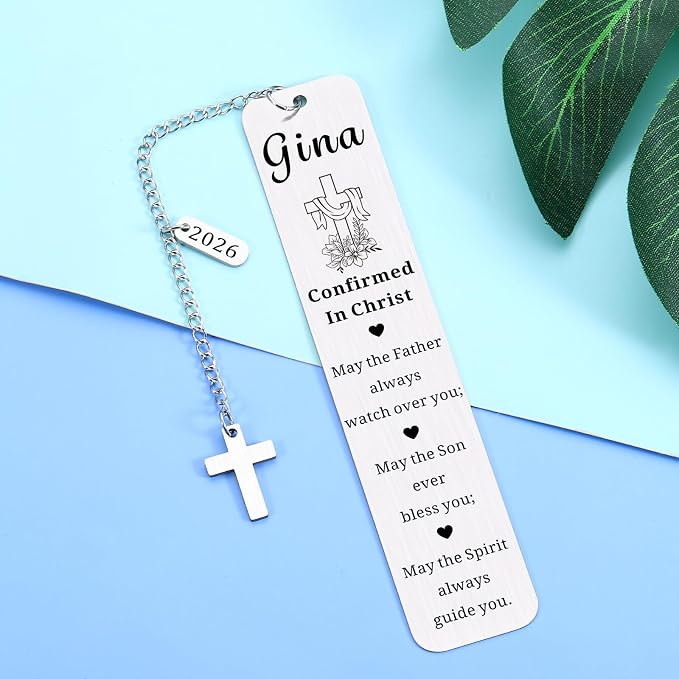 Confirmed in Christ Gifts Bookmark for Women Men, Confirmation Gifts for Girls Boys Teens, Custom Baptism Gift for College Girls Boys, Personalized Religious Bookmarks in Bulk, Easter Basket Stuffers