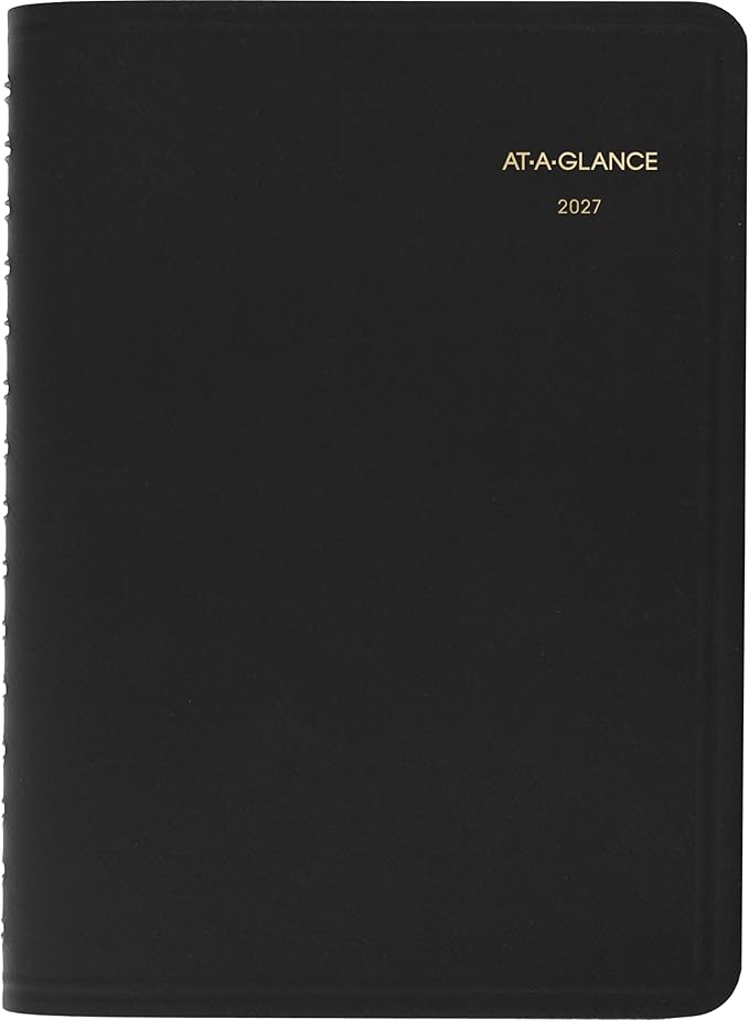 AT-A-GLANCE 2027 Appointment Book Planner, Daily, 5" x 8", Half-Hour, Black (702070527)