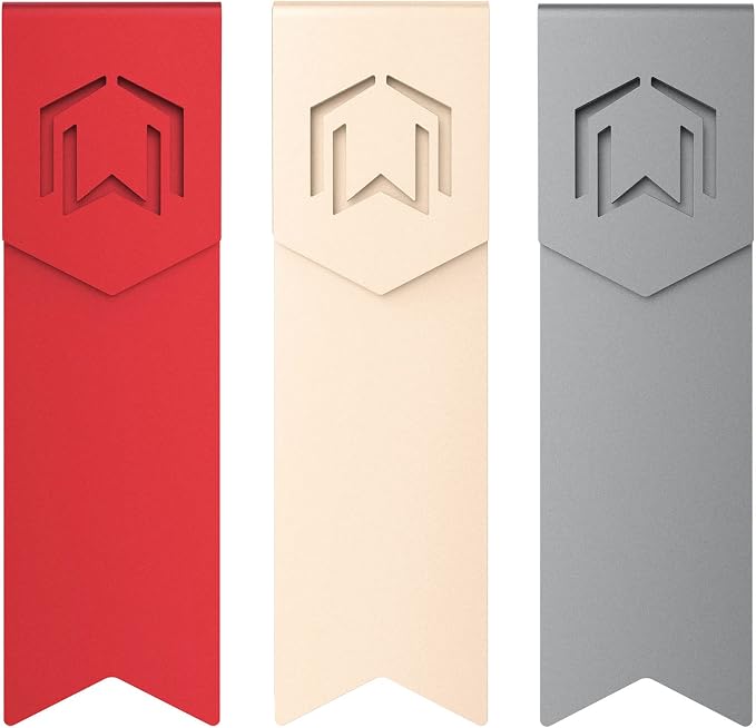 CZUR Mental Bookmark for Men, Stylish Bookmarks, Teacher Valentine Gift, Unique Gift for Women, Men, Readers, Light&Durable Reward Bookmark with ANODIZING Technology, SuperGrip U-Shape Design-3 Pieces