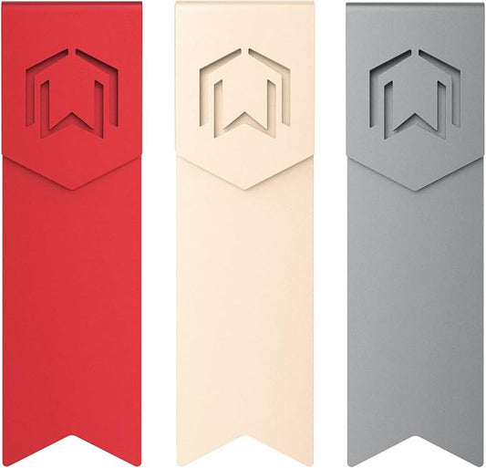 CZUR Mental Bookmark for Men, Stylish Bookmarks, Teacher Valentine Gift, Unique Gift for Women, Men, Readers, Light&Durable Reward Bookmark with ANODIZING Technology, SuperGrip U-Shape Design-3 Pieces