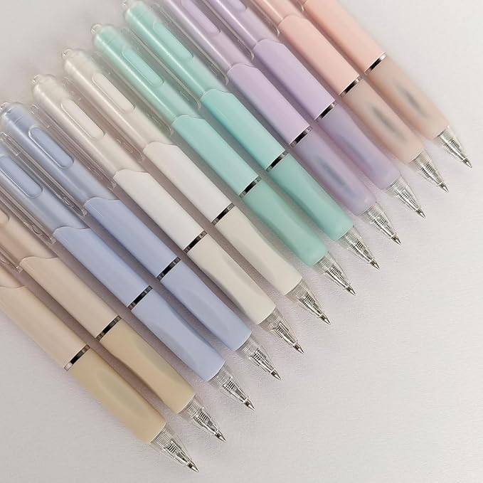 Gel Pens,0.38mm,Black Ink,12 Count,Cute Candy-colored Girl's Pens,Fine Point Smooth Writing Pens, Office School Supplies Gifts for Women