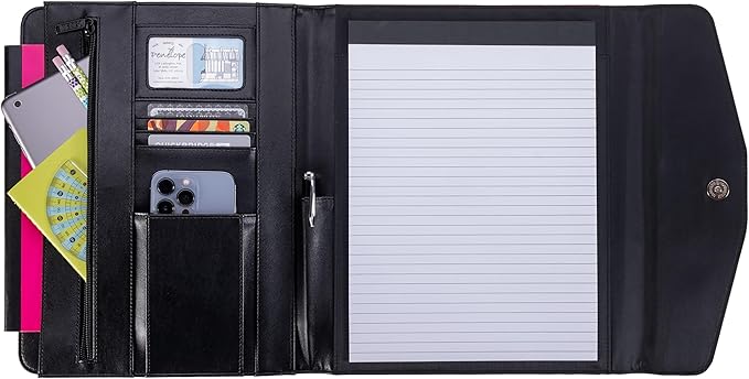 Case it Case-it V.P Tri Fold Business Meeting Padfolio | Professional Portfolio with Letter Size Writing Pad/Lots of Pockets/PAD-35 RED