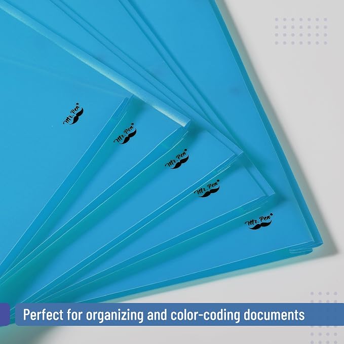Mr. Pen- Plastic Folders with Pockets and Prongs, 24 Pack, Letter Size, Blue, Flexible Plastic Folders with Prongs