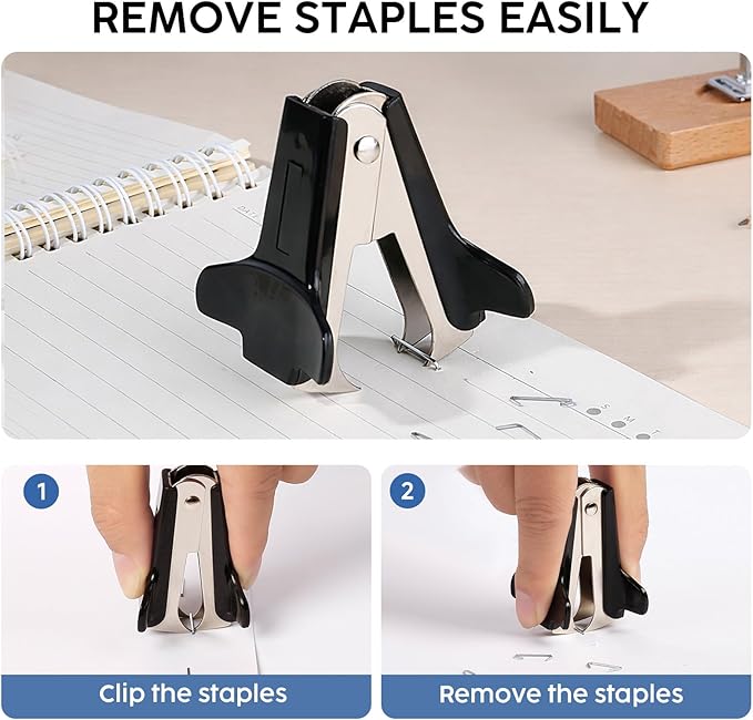 Non-Slip Office Full Strip Stapler Set with 3000 24/6 Staples and Mini Handheld Staples Remover, Heavy Duty Stapler, 50 Sheets Large Capacity