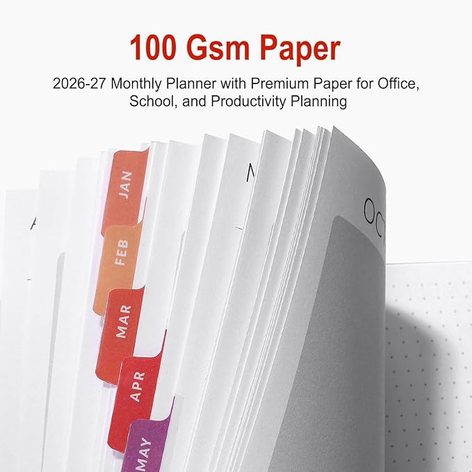 GNL Monthly Planner 2026-2027, 2 Year(27 Months) Calendar Planner, Oct. 2025 - Dec 2027, 7" x 10" Monthly Spreads & Yearly Planner, Perfect for School Office Home Planning, Black