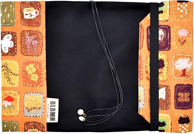 BLBMH 5.5x8.5 Fabric Bible Cover Non-Stretch | Built-in Bookmark | Handmade Washable Book Sleeve for Paperback Journal Privacy Reading Gift for Women - XC Yellow
