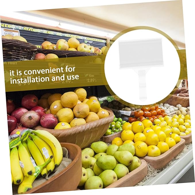 ULTECHNOVO 40pcs Plastic Label Holders for Wire Shelving Price Tags for Supermarkets Retail Stores Compatible Various Label