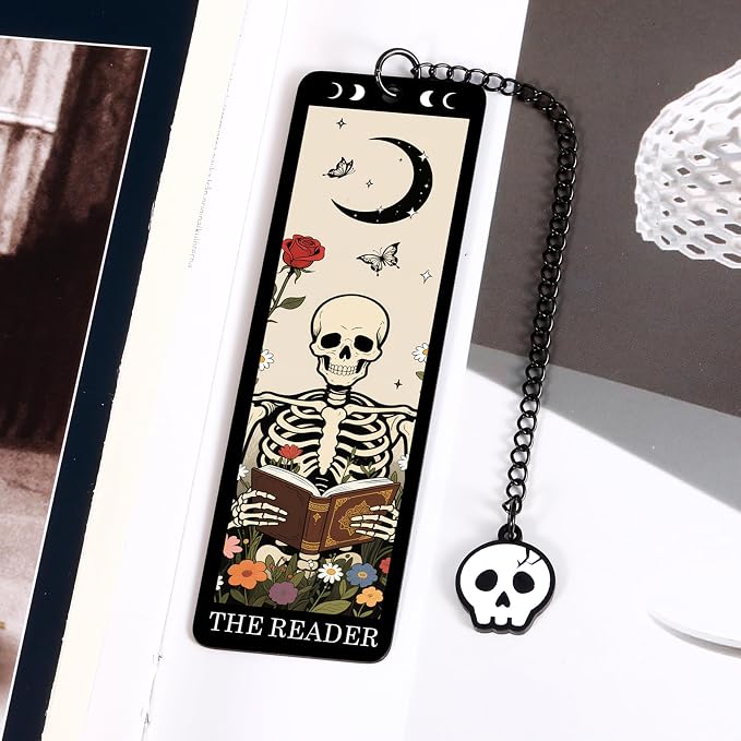 Funny Bookmarks for Women Men Adults - Scream Merch for Women Scream Merchandise Accessories Gifts Book Marks for Reading Girls Goth Boo Basket Stuffers Ghostface Merch Gothic Bookmark for Book Lovers