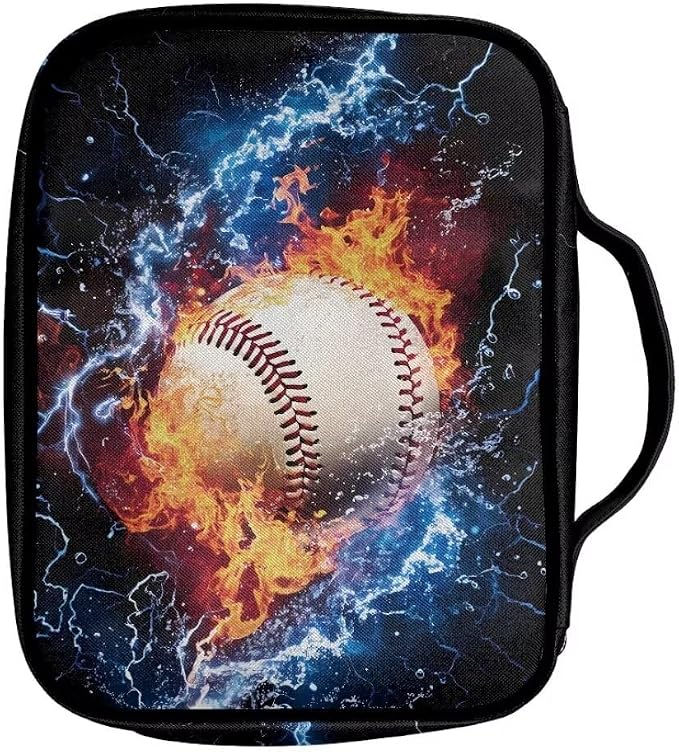 Coldinair Burning Baseball Bible Case for Boys Bible Covers Bible Cover for Men,Bible Bag Bible Covers for Girls,Bible Carrying Case for Women,Bible Holder Case Kids Bible Cover,Bible Carrier Bag