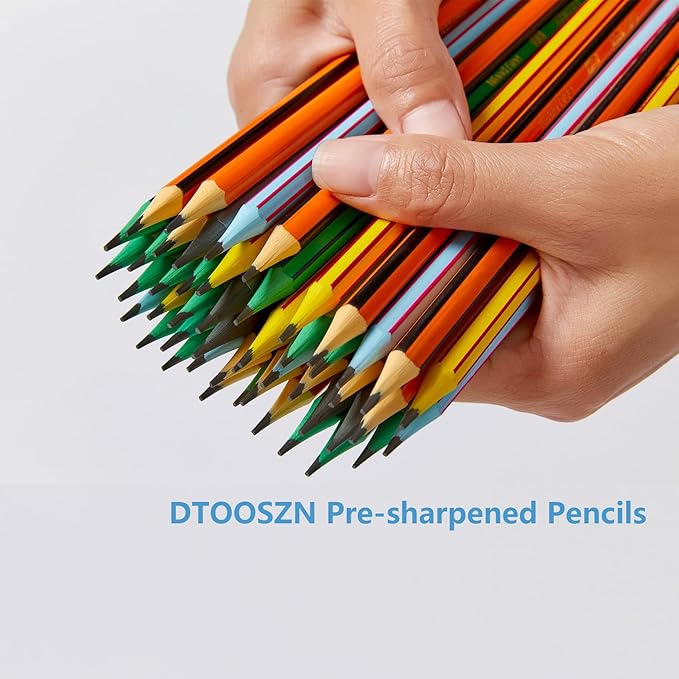 Classroom #2 HB Pencils, Yellow, Pre-sharpened Pencil with Top Eraser，Hexagonal Number 2 Pencil, 7 Pack Bulk 84 Count Writing Pencils, Ideal Back to School Supplies