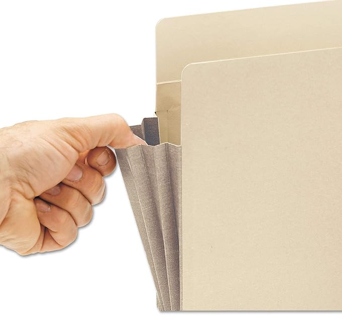 Smead End Tab File Pocket, Reinforced Straight-Cut Tab, 3-1/2" Expansion, Tyvek®-Lined® Gusset, Letter Size, Manila, 10 per Box (75164)