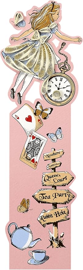 Moleskine Limited Edition Alice’s Adventures in Wonderland Origamo Bookmark, Hand-Quilled, Made from Recycled Paper