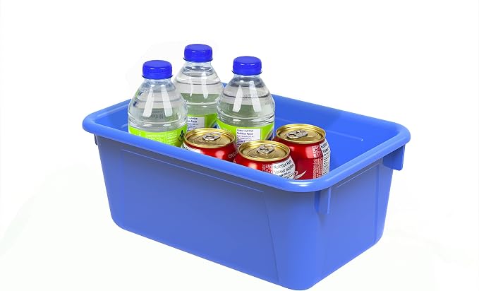 Storex Small Cubby Bins – Plastic Storage Containers for Classroom, 12.2 x 7.8 x 5.1 inches, Assorted Colors, 5-Pack (62414A05C)