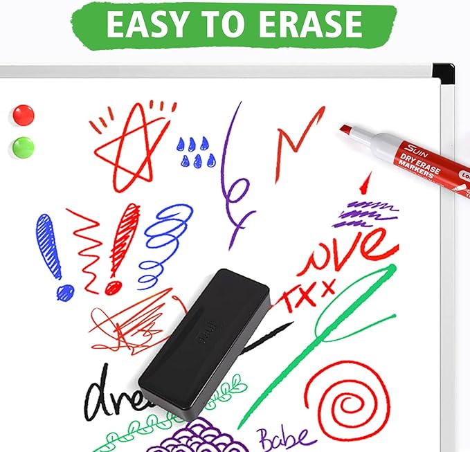 SUIN Dry Erase Markers, Chisel Tip Whiteboard Markers, Low Odor White Board Markers, Chisel Tip Marker, Whiteboard Marker, Assorted 5 Colors, 36 Count