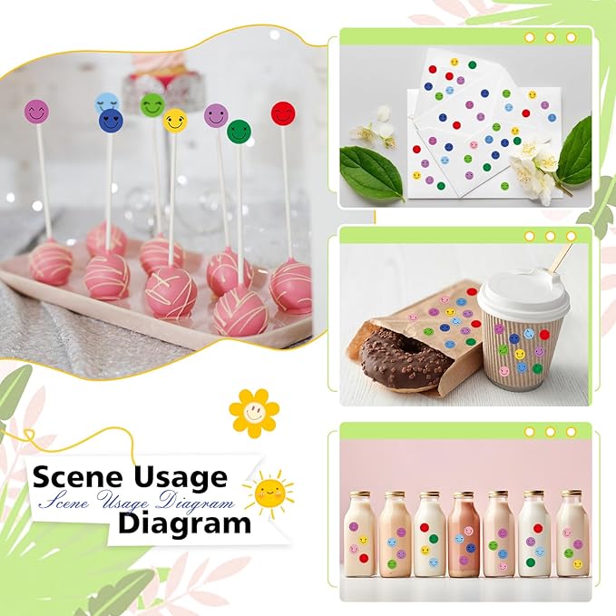 6000 Pcs Happy Smiley Face Stickers for Kids Reward,0.4 inch 10 Colors Mini Round Colorful Reward Labels,10 Styles Happy Face Stickers for School Reward Behavior Chart Students Teacher Supplies