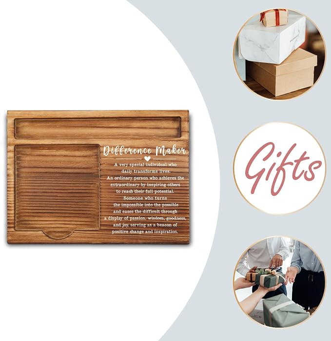Difference Maker Gifts Sticky Note Holder Thank You Appreciation Quote Gifts for Leader Boss Women Best Mom Mentor Coach Manager Coworker Employee Teacher Self-Stick Note Pad Holders GSH17