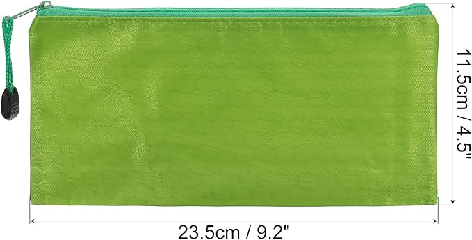 PATIKIL Waterproof Zipper File Bags, 10 Pack A6 Size Document Pocket Storage Organizer Pouch for Travel Office Supply, Green