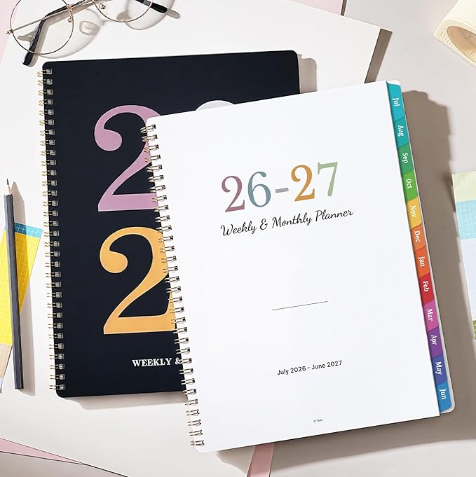 2026-2027 Planner - Planner 2026-2027 Weekly and Monthly, Jul. 2026 – Jun. 2027, 8.5" x 11", Academic Weekly and Monthly Planner with 12 Tabs,Thick Paper, Twin-Wire Binding, Back Pocket