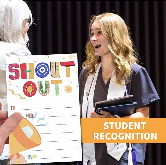 200 Count Shout Out Cards for Employees,Office Staff,4×6 Inch Encouragement Card for Teachers and Students-Appreciation and Recognition RewardCard for School or Work Bulletin Board
