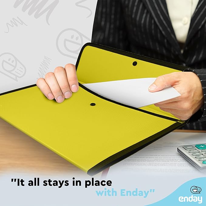 Square Flap Document Holder Green, Expanding File Folder, A4 Letter Size Reusable Filling Envelopes, Snap Closure Wallet File Pouch Also Available in Blue, Purple, Green, Red, Grey, 1 Pc– By Enday