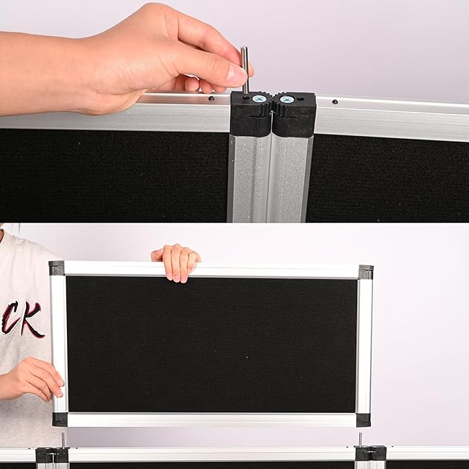 3+1 Panel Trade Show Presentation Board 70.8“ x 35.4” Trifold Poster Board Folding 3 Panel Exhibition Display Boards Double Sided Tabletop Display with Storage Bag Hook & Loop-Receptive Fabric