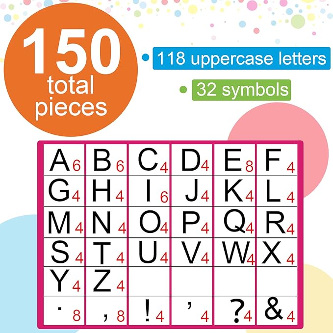 Qyeahkj 150 PCS Large 6" Bulletin Board Letters Set,Pastel Colorful Classroom Alphabet Cutout Letter for Bulletin Board Display Home School, A Great Helper to Inspire Students' Learning Interest