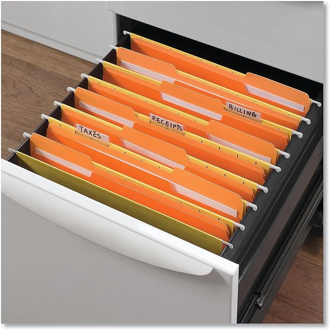 Universal 10507 File Folders, 1/3 Cut One-Ply Top Tab, Letter, Orange/Light Orange, 100/Box