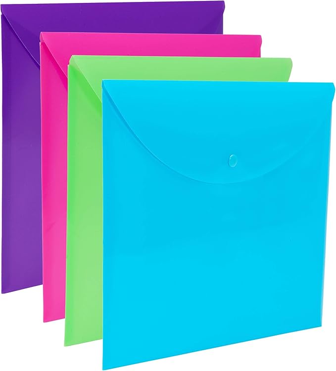 Smead Project Envelope, Snap Closure, Top Load, Letter Size (4, Assorted)
