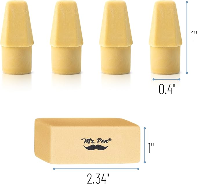 Mr. Pen- School Eraser Combination Set, 66 Pack, Yellow, Latex Free Erasers for School, Office, Art Sketching, Homework, Exams, Clean Smudge-Free Correction