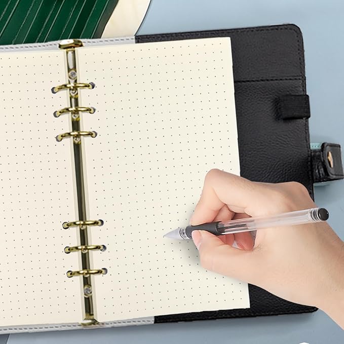 Harphia A6 6 Holes Binder Refill Value Set, 90sheets dotted loose leaf paper with stickers and dividers, planner inserts with binder pockets for A6 binder 6 holes refillable notebook,005dA6dot