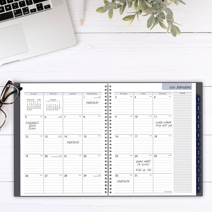 AT-A-GLANCE 2025 Planner, Monthly, 8-1/2" x 11", Large, DayMinder, Gray (GC4700725)