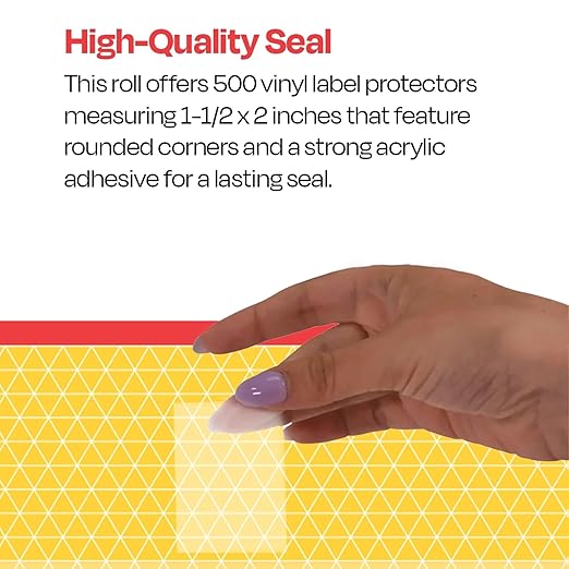 KAPCO - LP008 Kapco Vinyl Label Protectors, Round, 1-1/2 x 2 Inches, Clear, Pack of 500 - 1371578