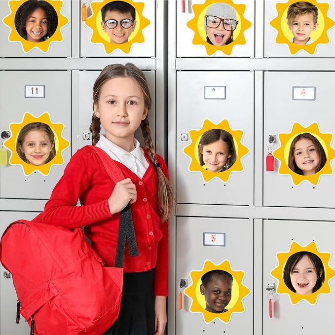 gisgfim 80Pcs Summer Sun Cutouts Sunshine Decorations Bulletin Board Yellow Sun Paper Cut-Outs Classroom Decor for Boy Girl DIY Craft Photo Wall Door Summer Kindergarten Preschool Party Favor Supply