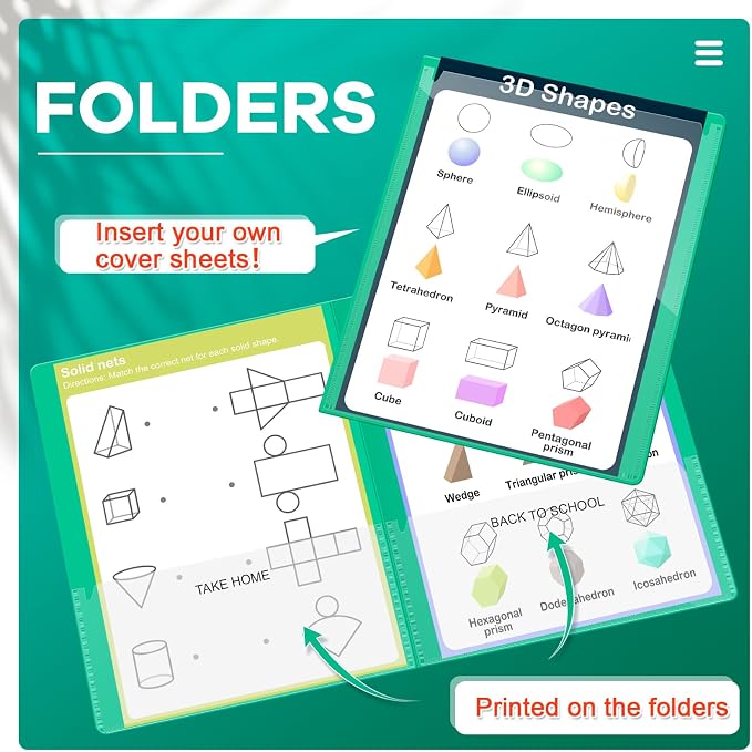 Henoyso 12 Pcs Folders with Pocket School to Home Folder Heavy Duty 2 Pocket Homework Folders with Clear Front Pockets for School Students Parent Teacher Communication (Green)