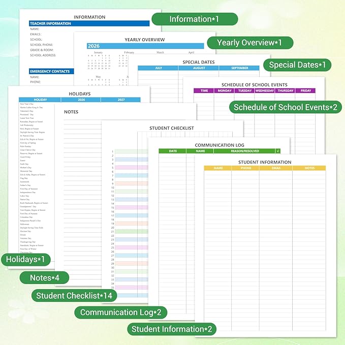 Teacher Planner 2026-2027 Academic Year, Jul.2026 - Jun.2027, 8.5" x 11" Lesson Planner Book for Teachers, Teacher Planners with Colorful Monthly Tabs for Homeschool & Classroom Organization - Tree