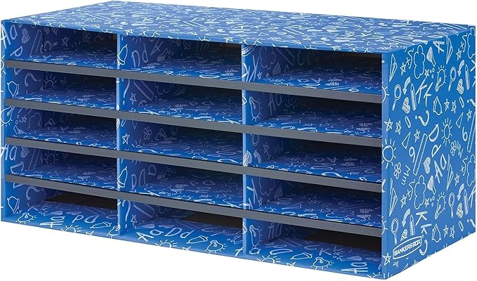 Bankers Box Classroom collection, 15-Compartment Literature Organizers, 28.5" x 12.375", Blue (3384301)