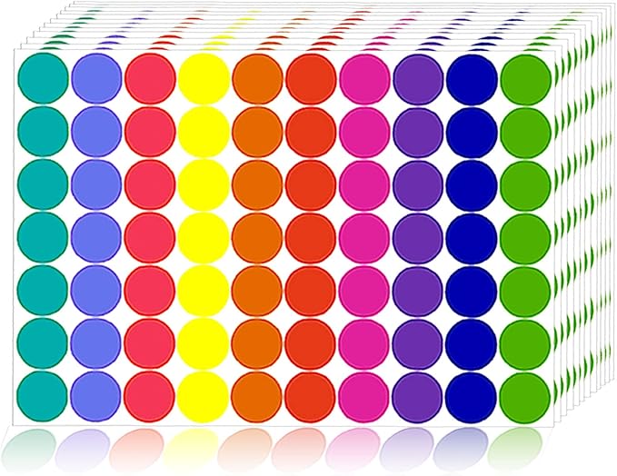 2800 PCS Colored Dot Stickers Round Color Coding Labels Circle Dots Labels Stickers Polka Circle Dot Stickers Label Sticker for Office,Classroom,Papers Etc