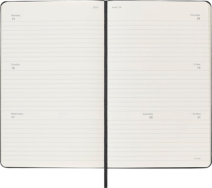 Moleskine 2023-2024 Weekly Horizontal Planner, 18M, Large, Black, Hard Cover (5 x 8.25)