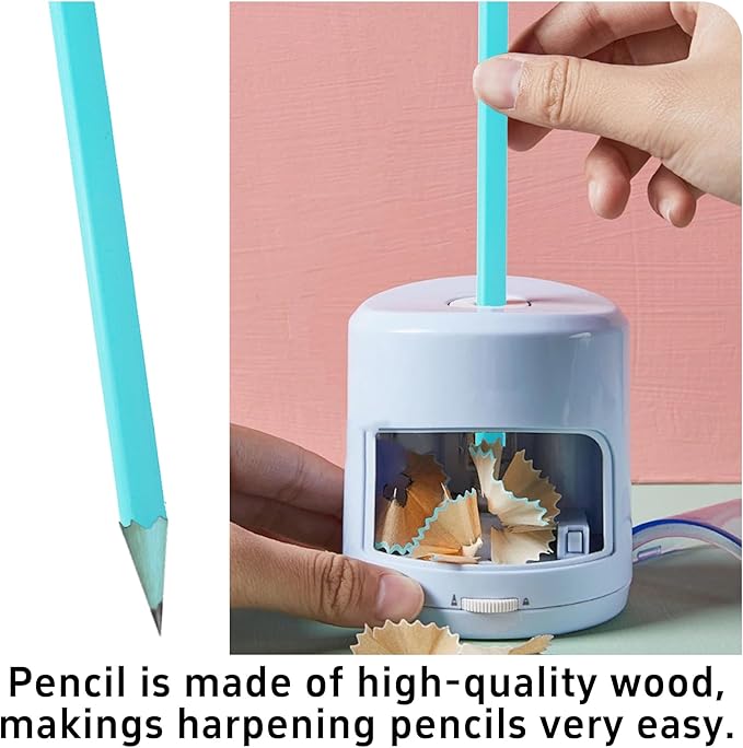 24Pcs HB Graphite Triangular Grip Wood Pencils with Eraser for School, Drawing and Sketching, and Office Use(Blue)