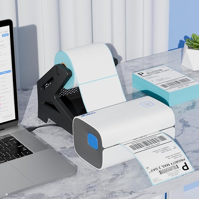 Label Holder, Compatible with Rolls and Fan-Fold Labels, Label Holder for Desktop Shipping Label Printer (Black)