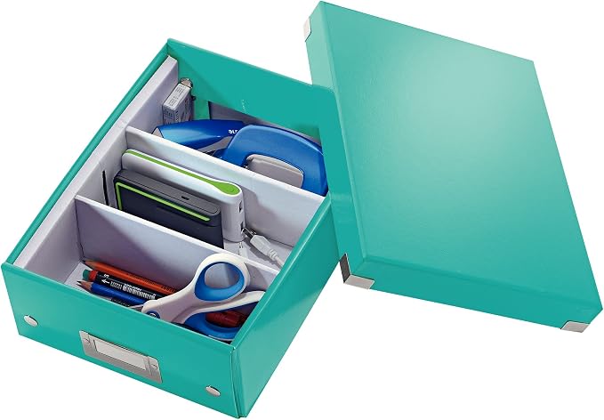 Leitz A5 Storage Box, Click and Store Range 60430001 - Small, White Organiser Box A5