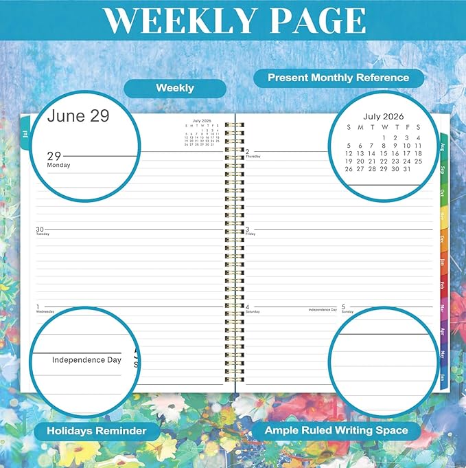 2026-2027 Planner - 9" x 11", Weekly & Monthly Planner 2026-2027, JUN.2026 - JUL.2027, 26-27 Academic Planners with Sturdy Cover, Premium Paper, Twin-wire Binding, Monthly Tabs