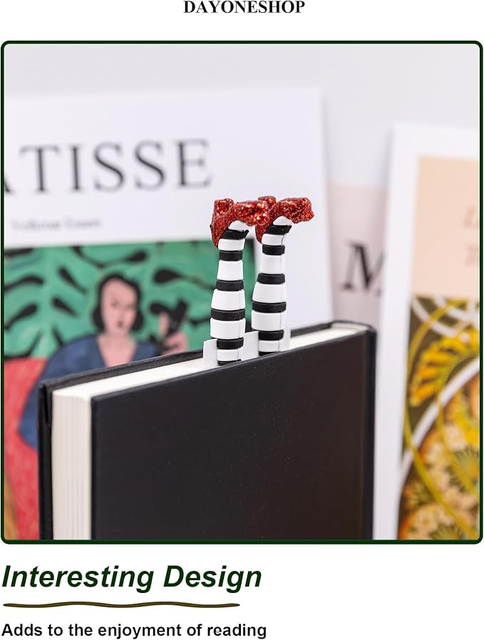 Witch Bookmark Ruby Slippers Book Mark Funny Book Desk Decor Bookmarks for Book Lovers Fathers Day Gifts Gift Ideas (Home-is-Where-Your-Heart-is Bookmark)
